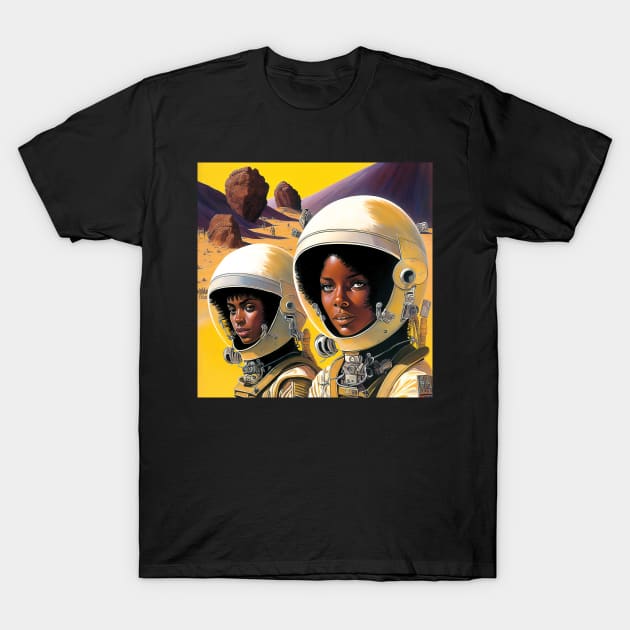 We Are Floating In Space - 63 - Sci-Fi Inspired Retro Artwork T-Shirt by saudade